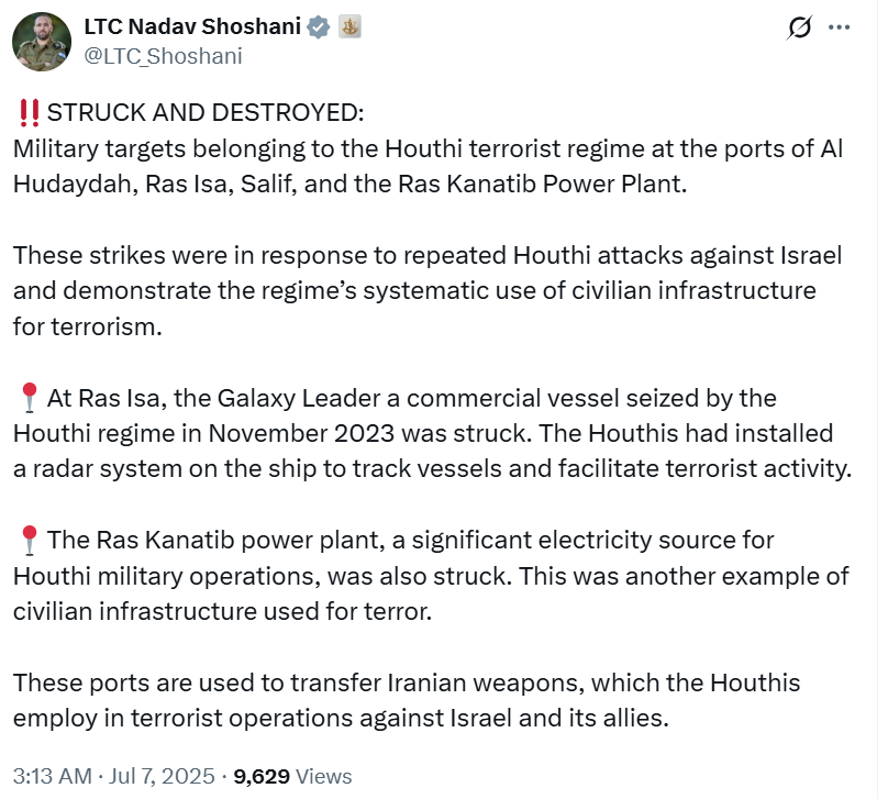 Nadav Shoshani X post