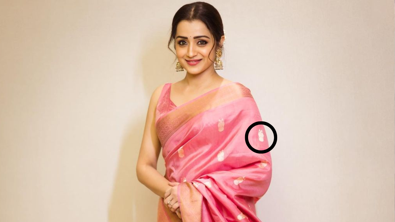 Trisha Krishnan in pink saree