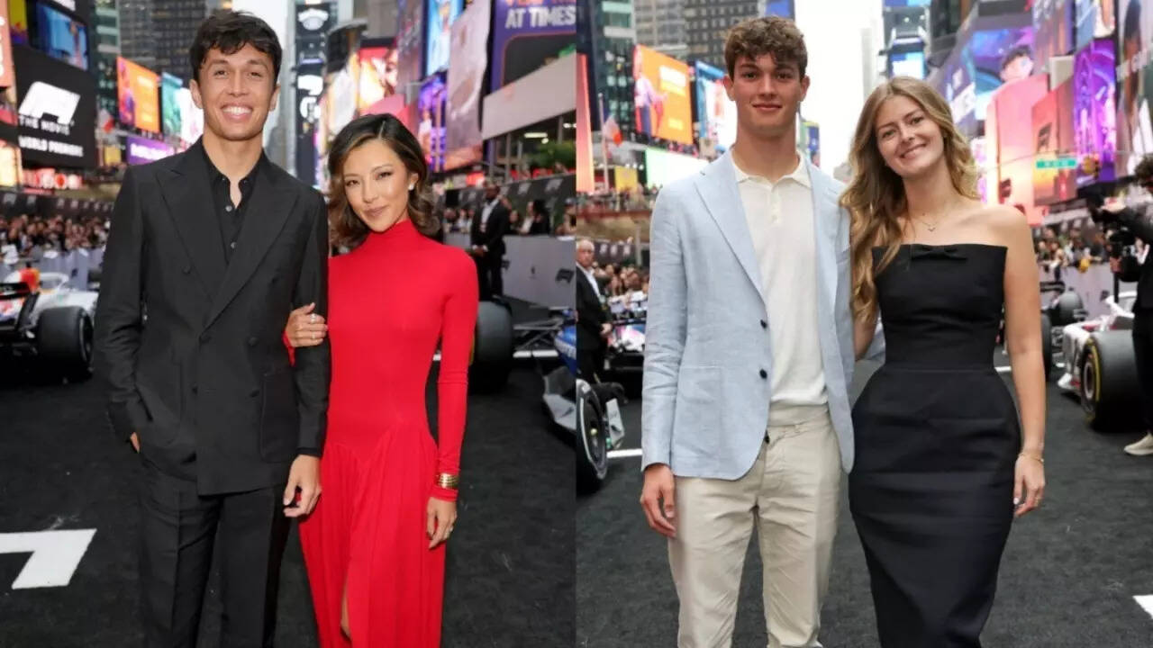 Alex Albon with Lily Muni and Oliver Bearman with Alicia Stent-Torriani