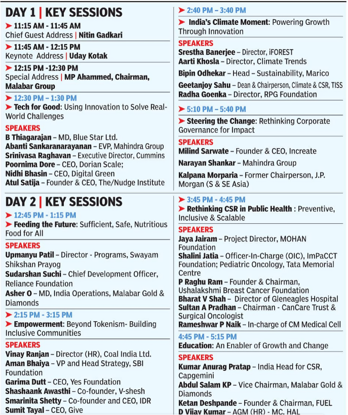 Key sessions