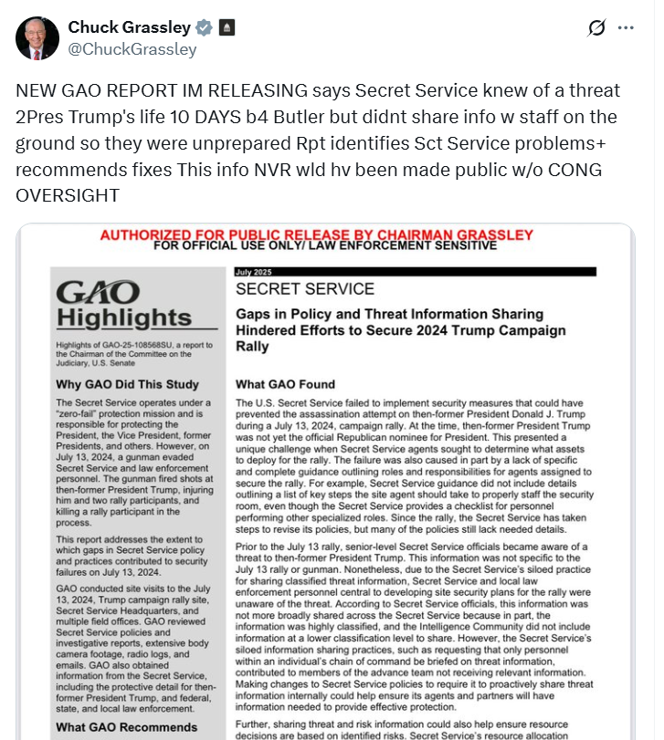 Chuck Grassley post