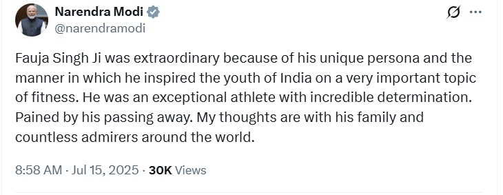Modi X post Modi X post