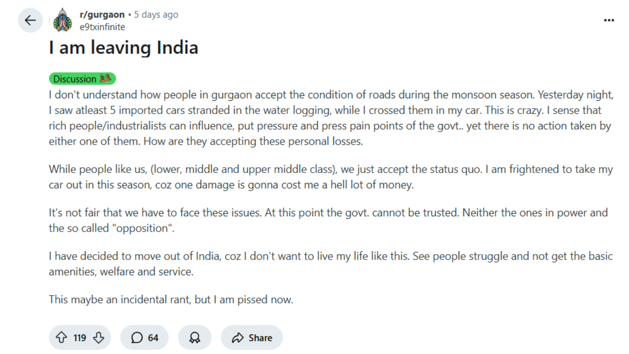 'I am leaving India'