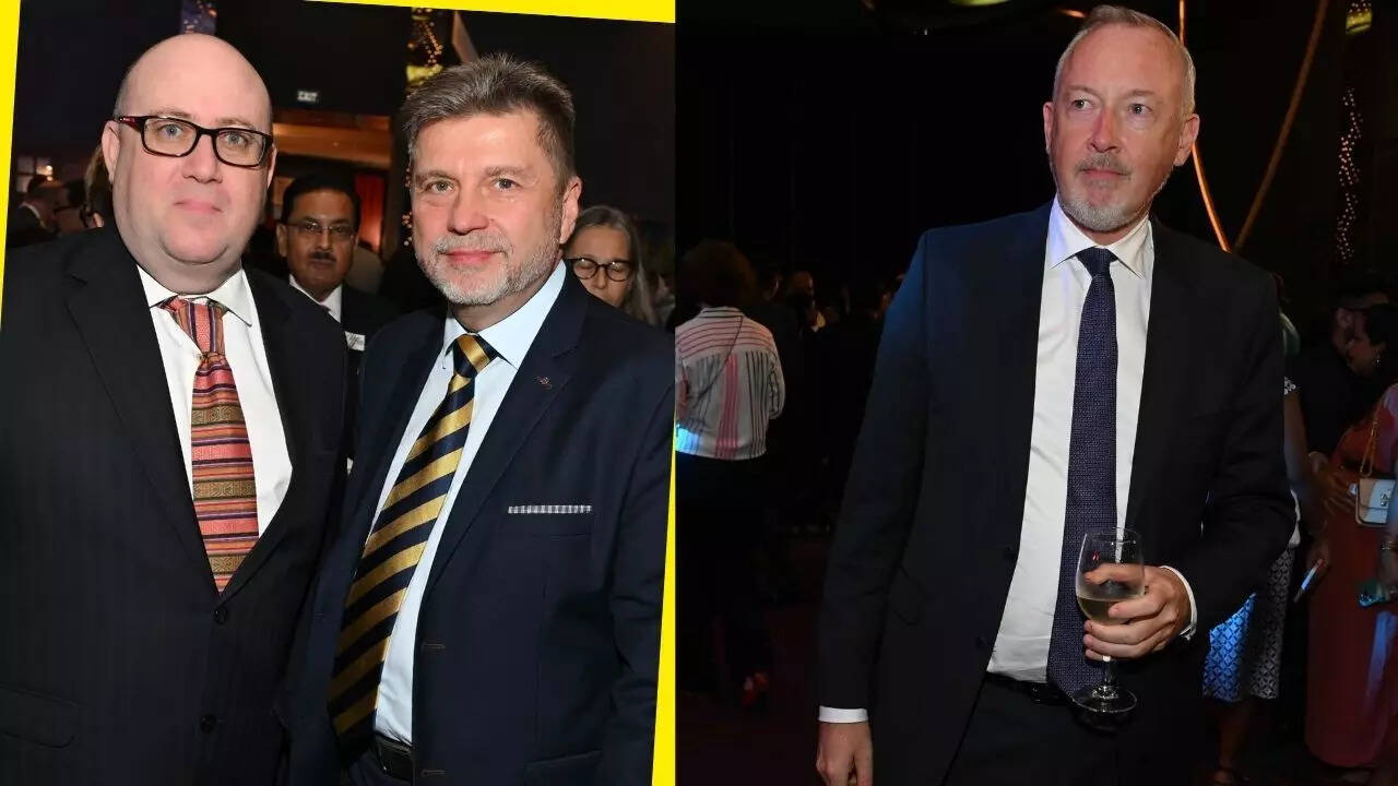 Ambassador of Malta Reuben Gauci with Ukrainian Ambassador Oleksandr Polishchuk; Belgian Ambassador Didier Vanderhasselt