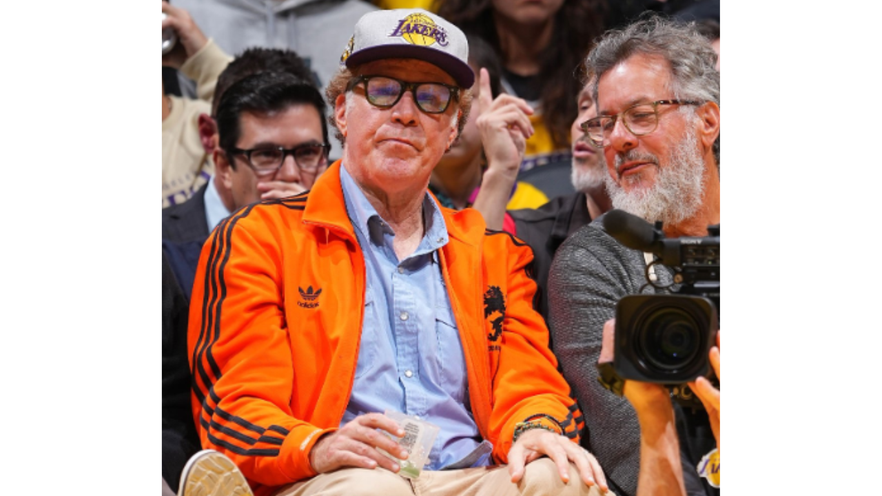 Will Ferrell constantly at the front row