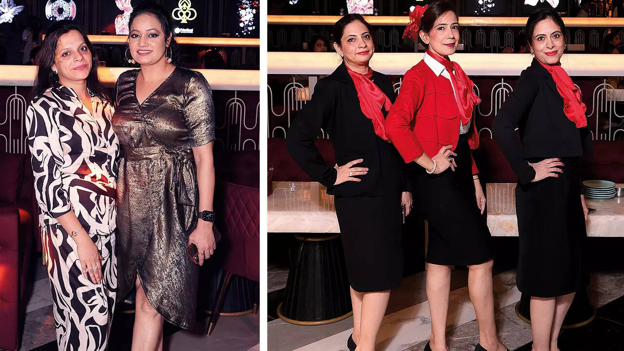 (L) Prerna Agarwal and Neelam Kesarwani (R) Puneeta Khera, Chandni Arora and Shalu Narula