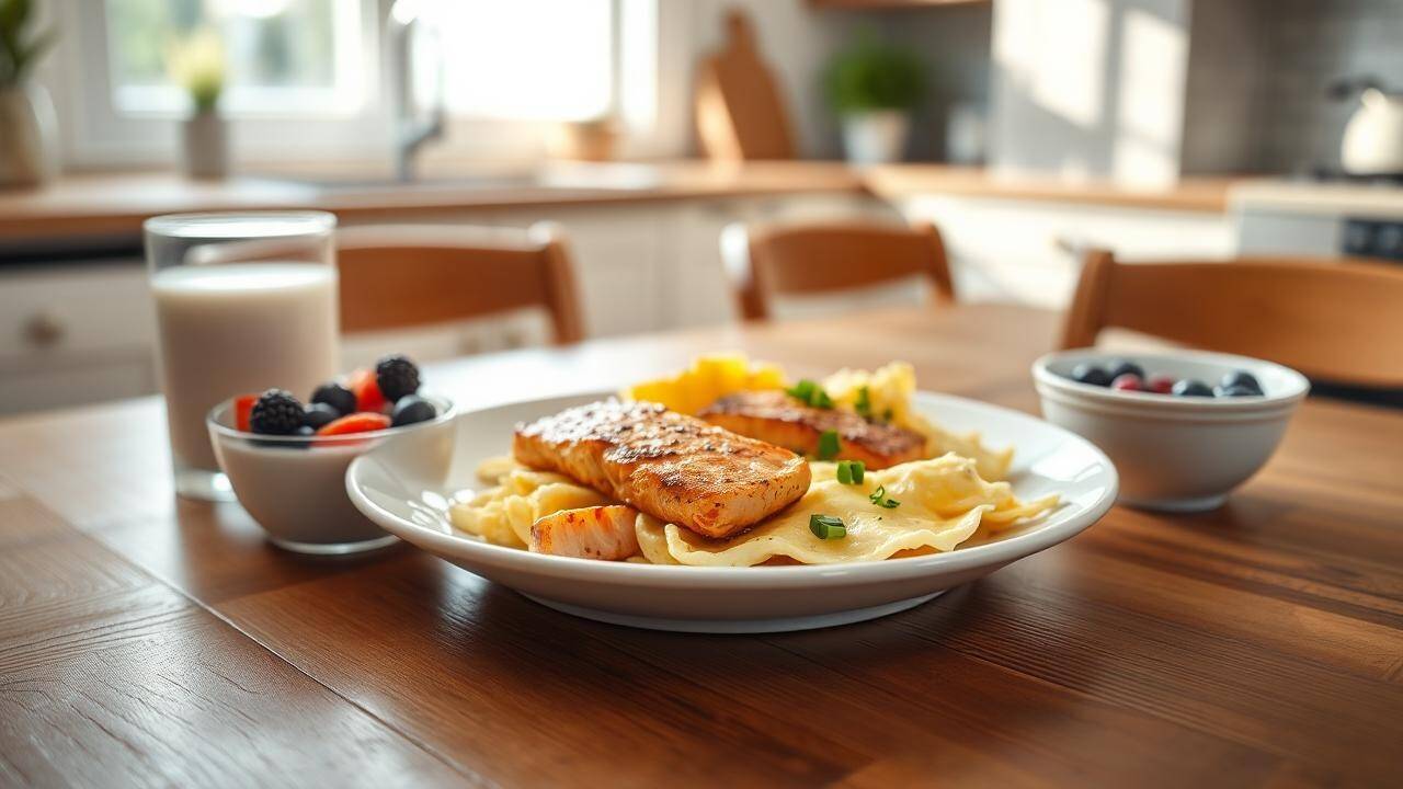 Healthy Salmon and Egg Breakfast