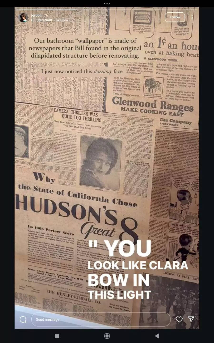 ​Jordon Hudson's Instagram story