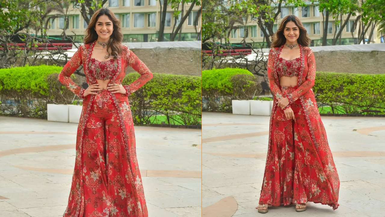 Mrunal Thakur showers florals in this three-piece set
