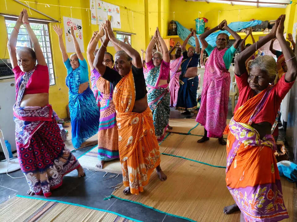 Seniors doing Yoga at The Dignity Foundation Centre
