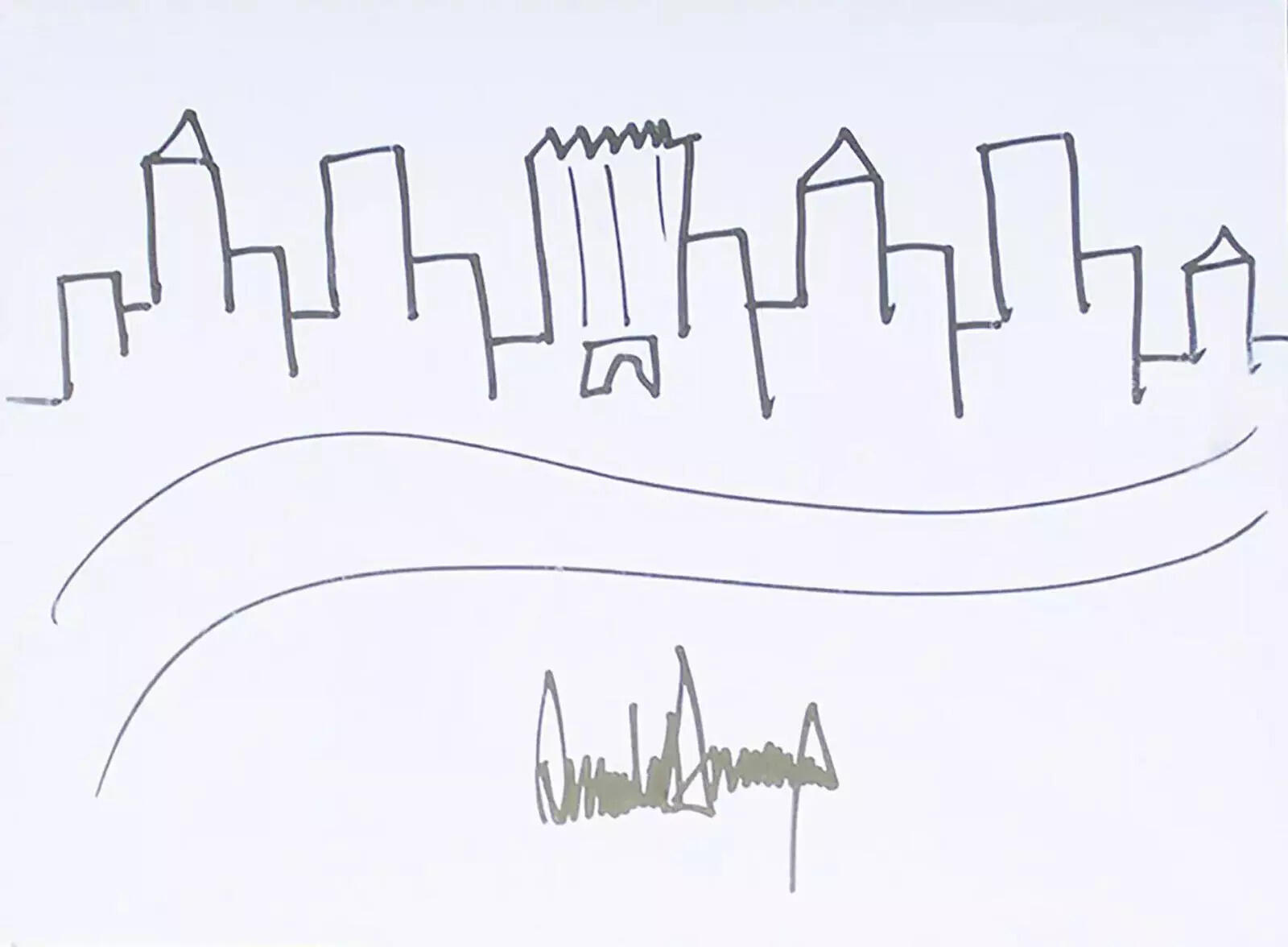 Trump Says He Doesn't 'Draw Pictures.' But Many of His Sketches Sold at Auction..