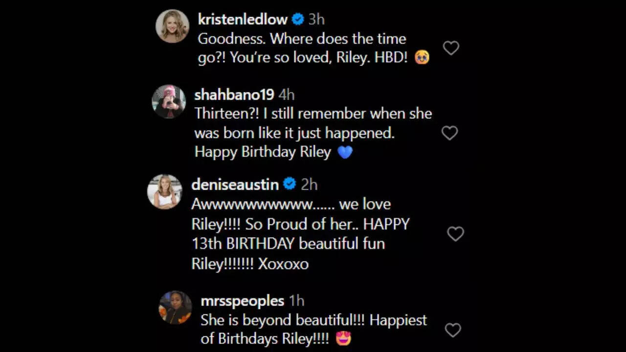 Fan reacts to Riley's 13th birthday