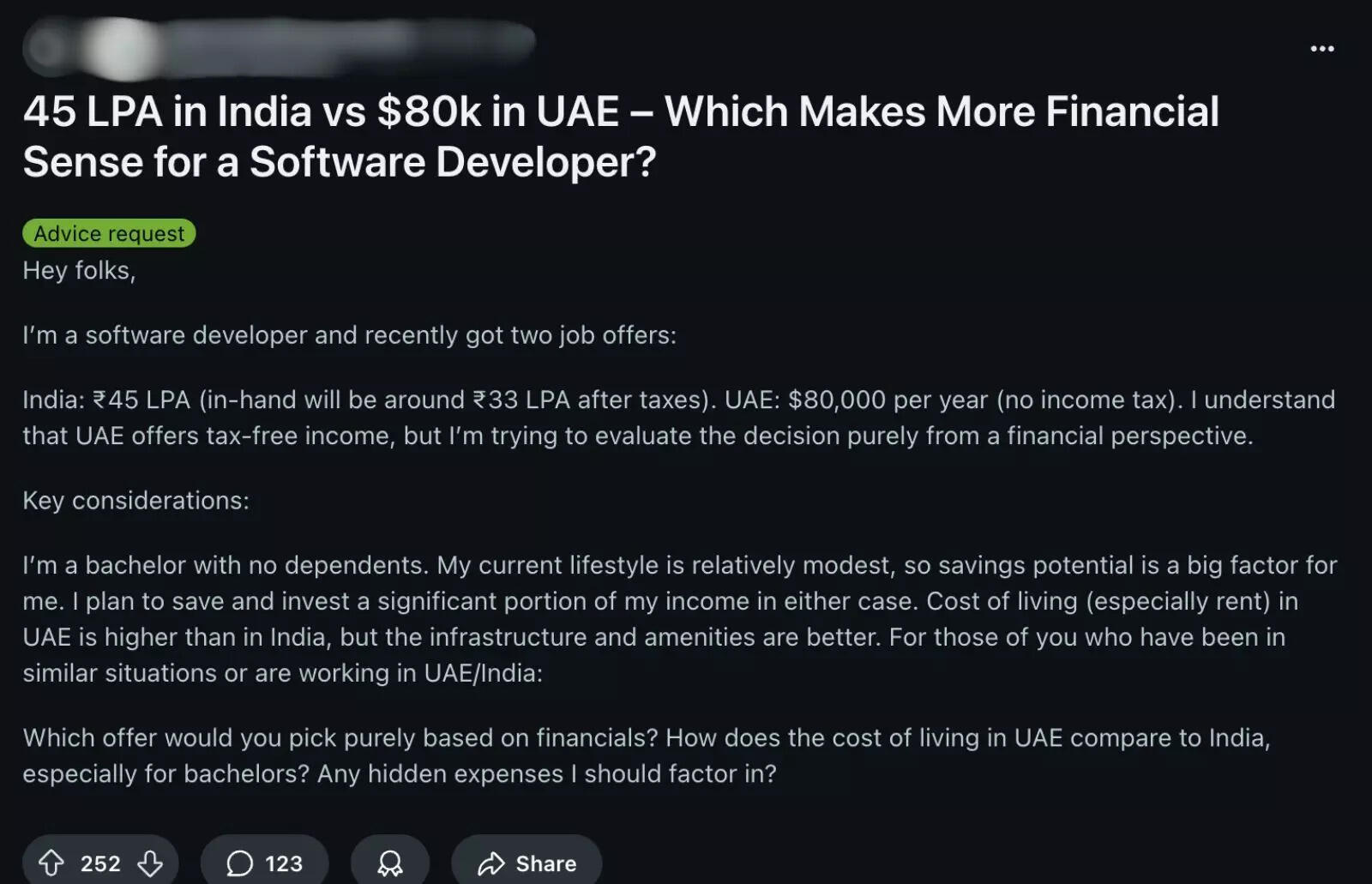 Reddit Post UAE