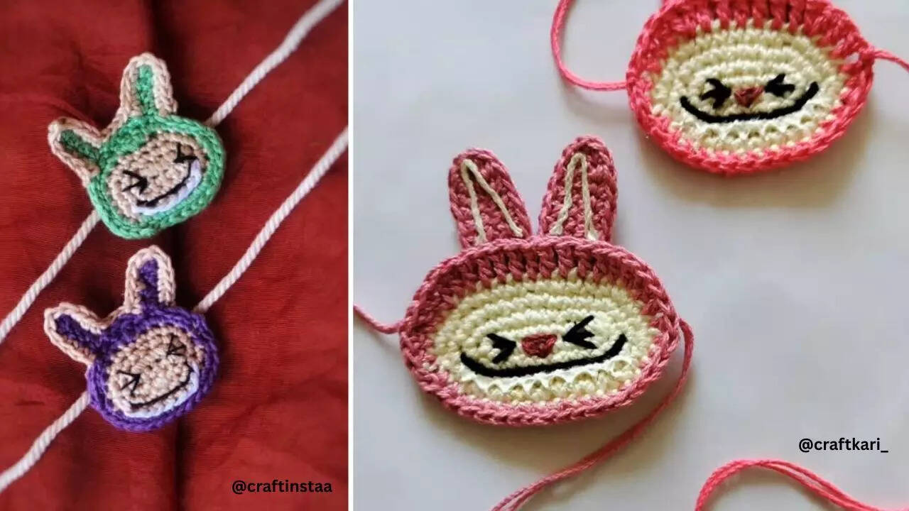 Labubu bracelets, crochet rakhis and slap bands are also available Labubu bracelets, crochet rakhis and slap bands are also available