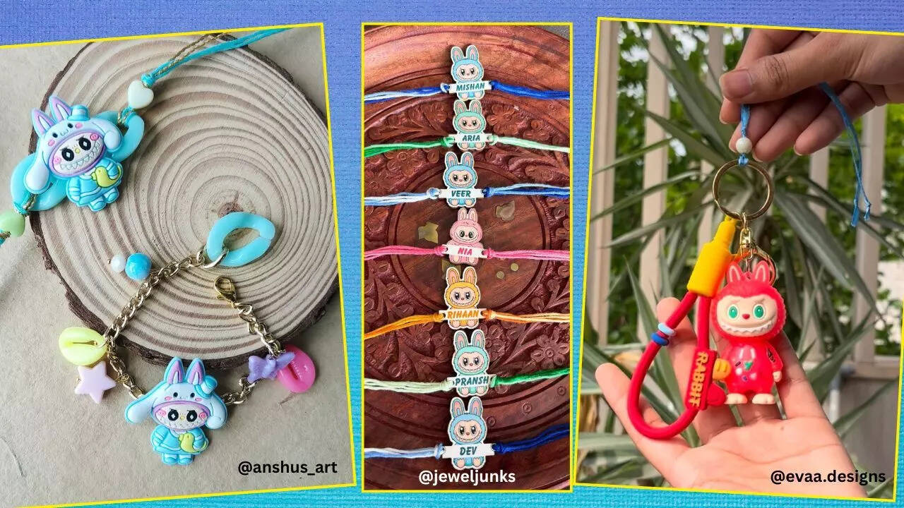 Personalised Labubu rakhis with name tags, initials are available online Personalised Labubu rakhis with name tags, initials are available online