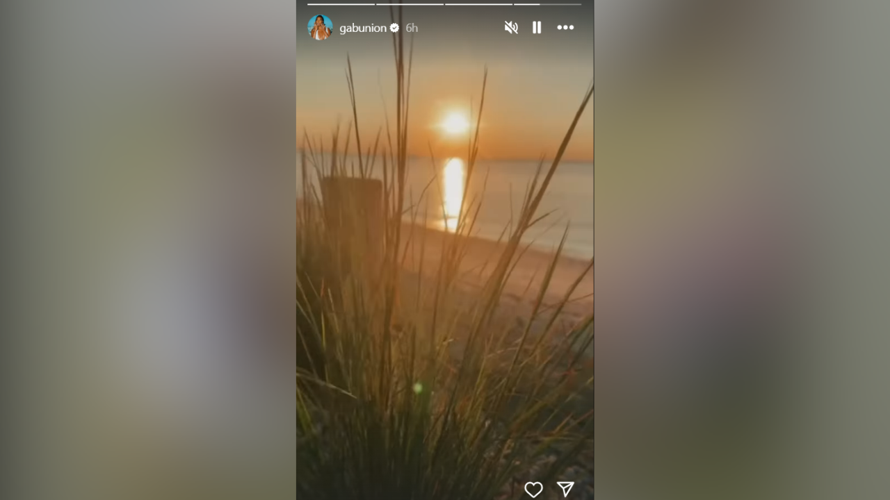 Gabrielle Union's IG Story featuring sunset picture