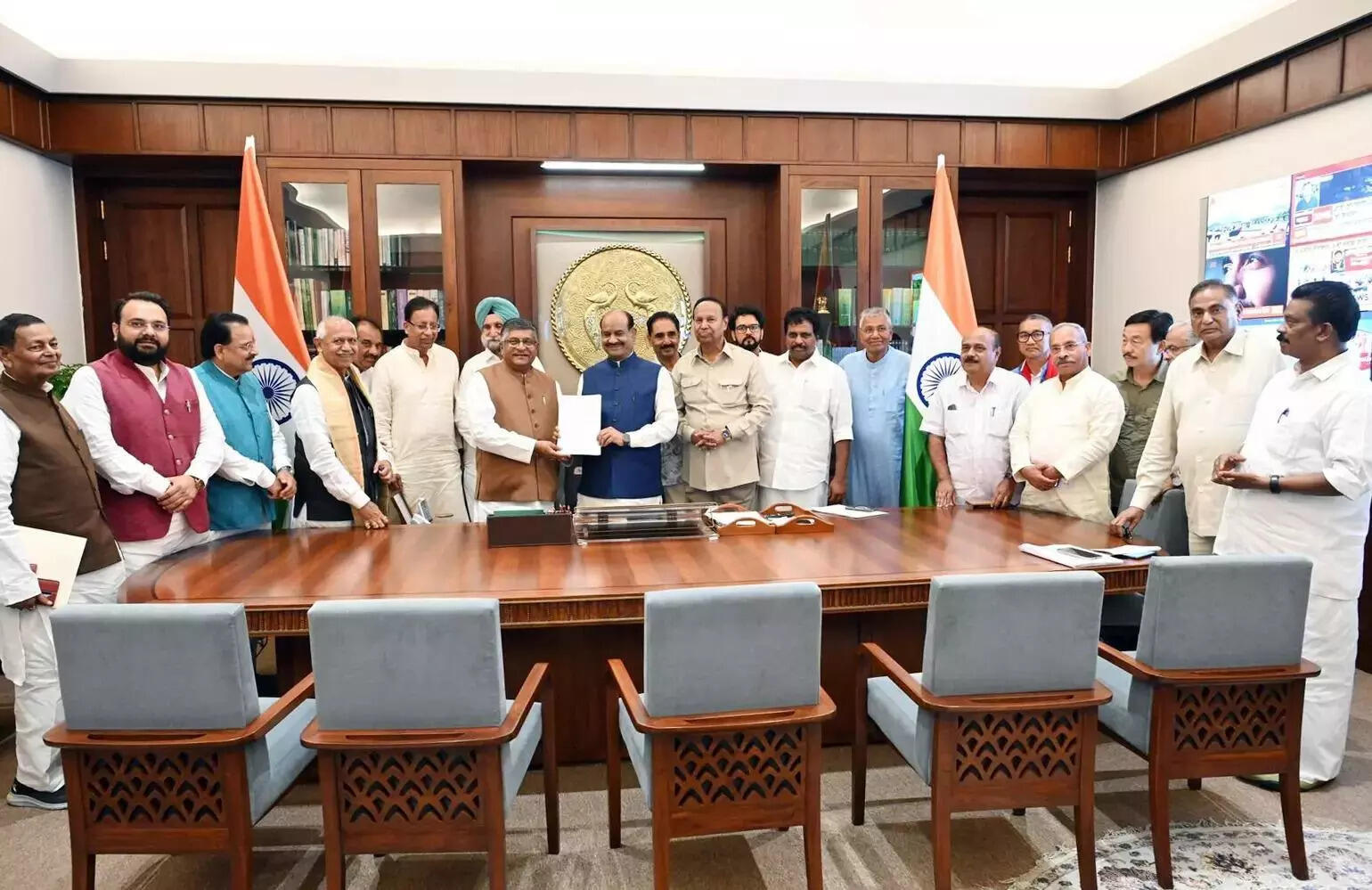 Lok Sabha MPs submit a memorandum to the Lok Sabha Speaker Om Birla seeking the removal of Justice Yashwant Varma (ANI) Varma.