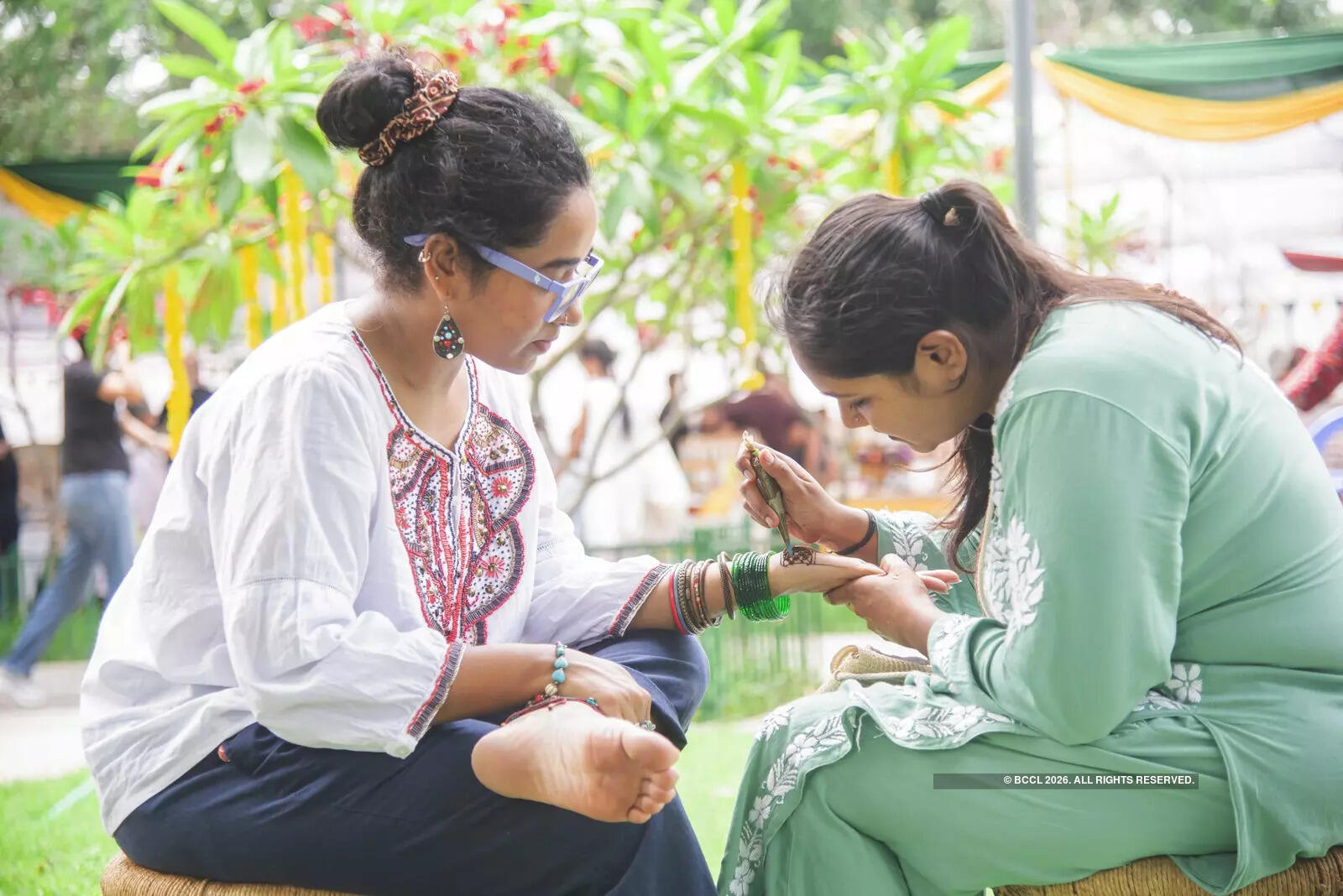 For mehendi artists in NCR, Teej marks the beginning of the festive season, bringing good business along with hectic schedules. However, this year the business has been slow for many of them