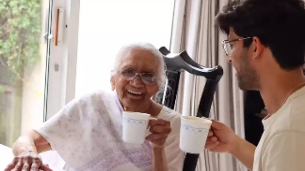 Akhil Patel with his grandma who inspired Amala Chai