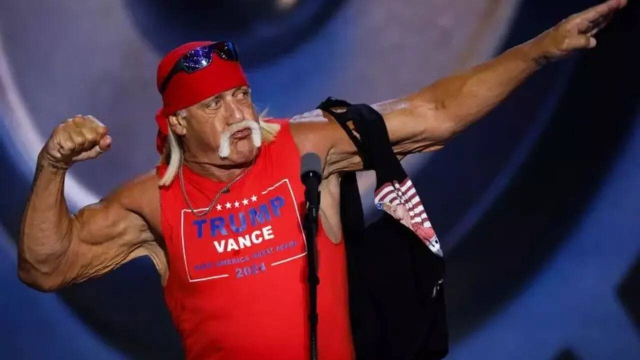 Hulk Hogan's signature look of a bandana & handlebar moustache