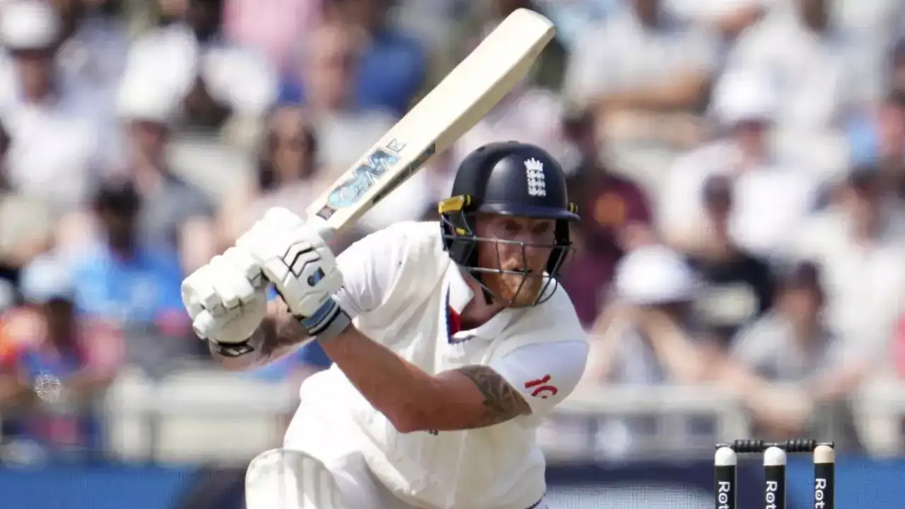 Ben Stokes remained unbeaten around 3 on the day of the fourth Test between England and India at Old Trafford in Manchester. (AP) Ben Stokes England AP