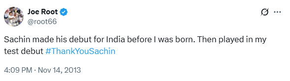 जो रूट ट्विट