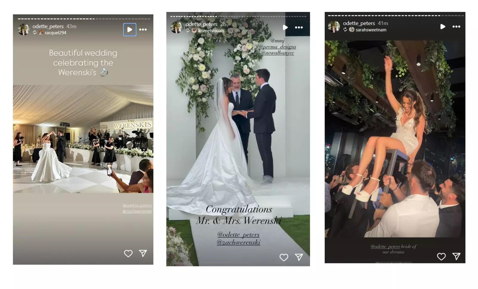 Zach Werenski and Odette Peters’ wedding was nothing short of a fairytale