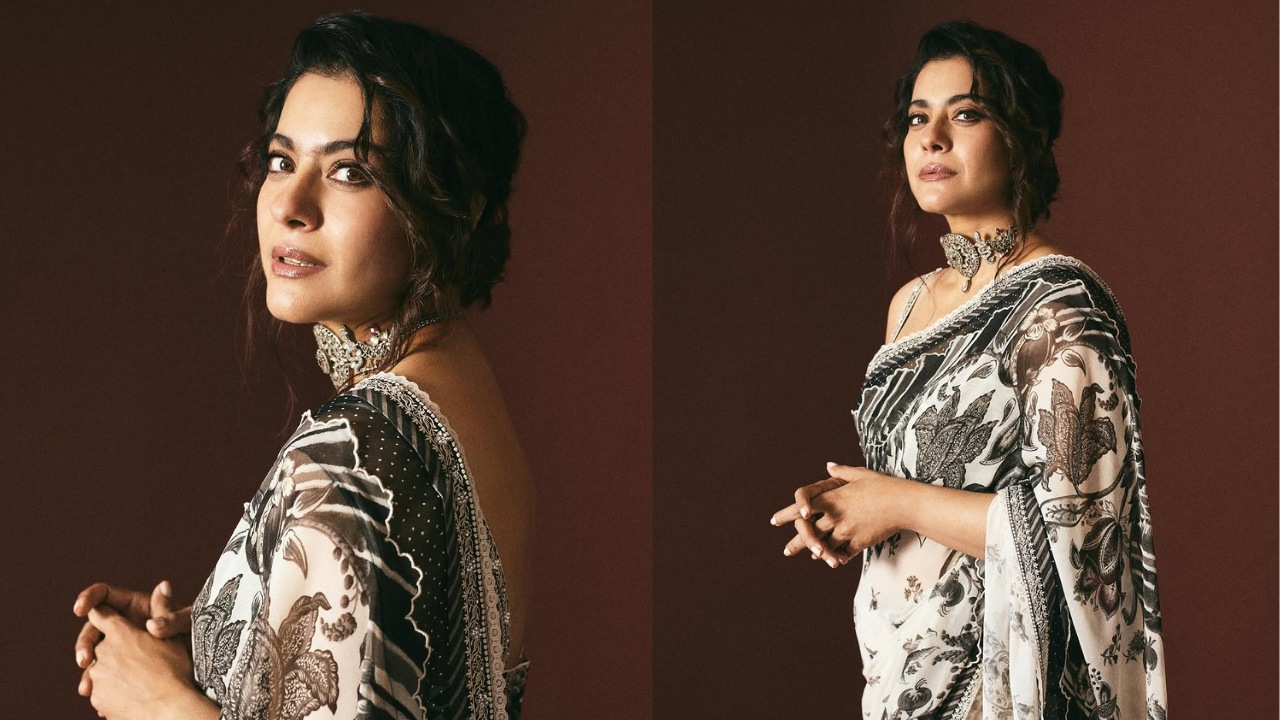 Kajol’s monochrome Torani saree