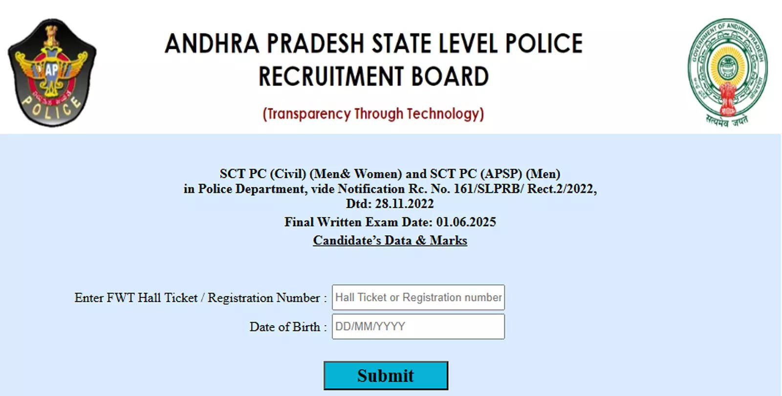 AP Police Constable final result 2025 declared for 6,100 posts at SLPRB official website