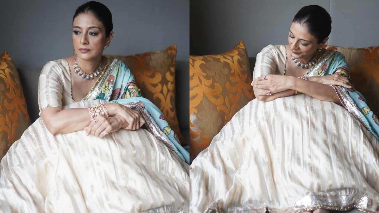 Tabu draped an ivory lehenga