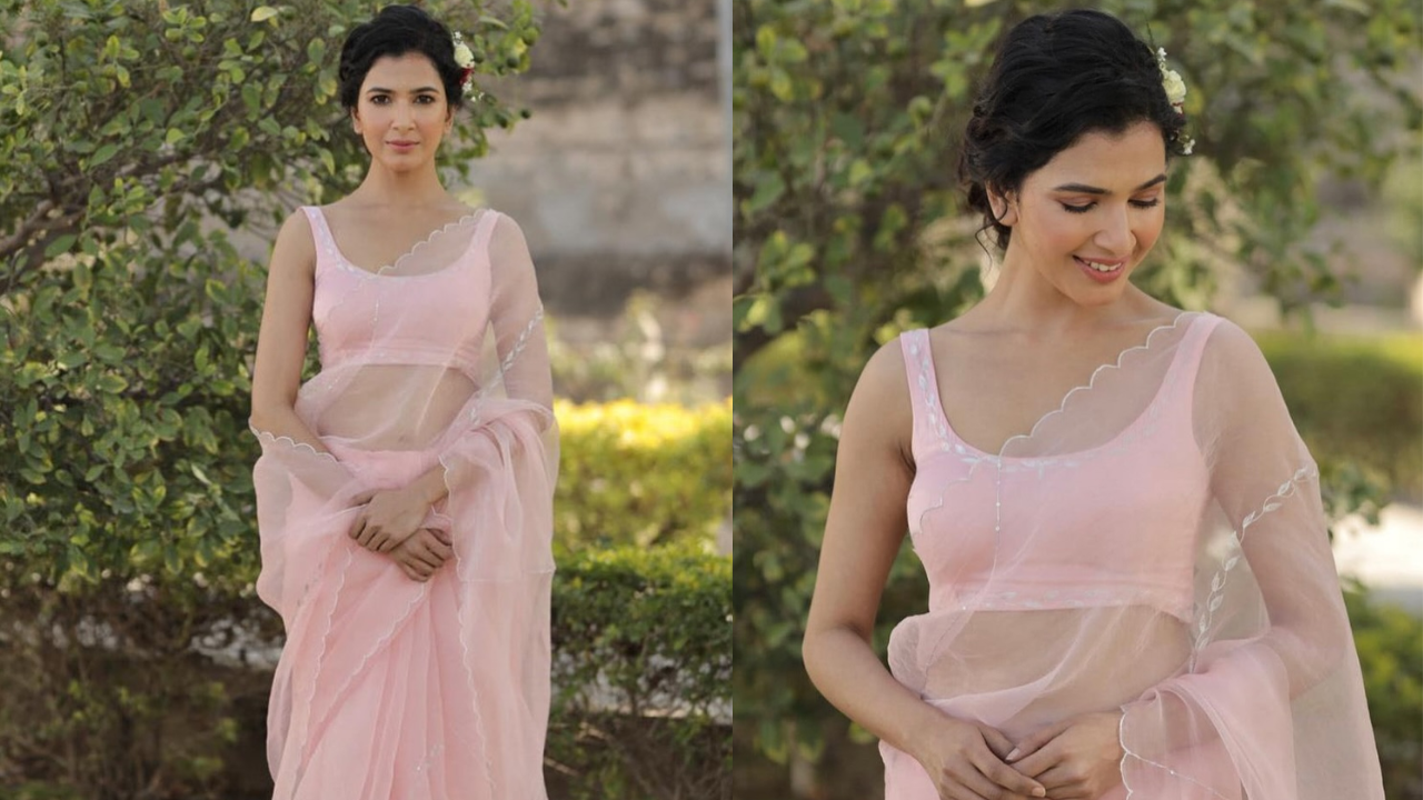 Decoding Aneet Padda’s, blush pink saree drape