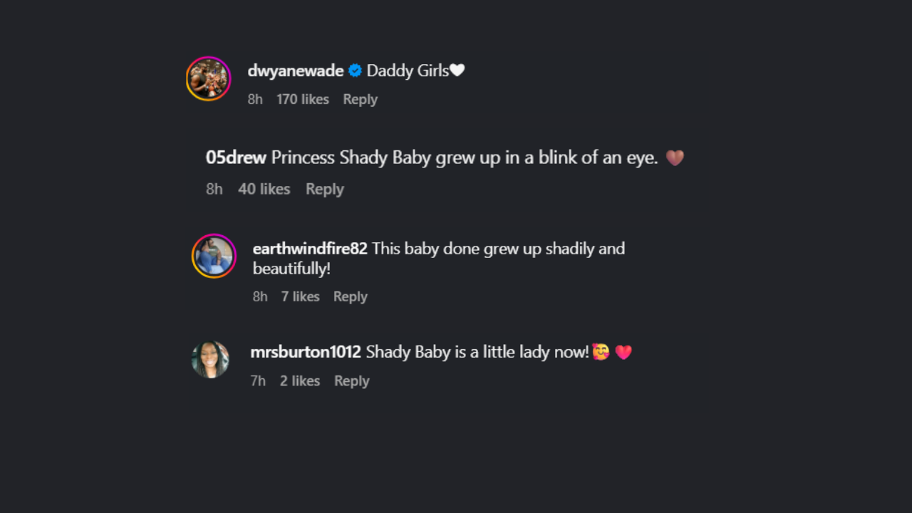 Dwyane Wade comments on Kaavia's video