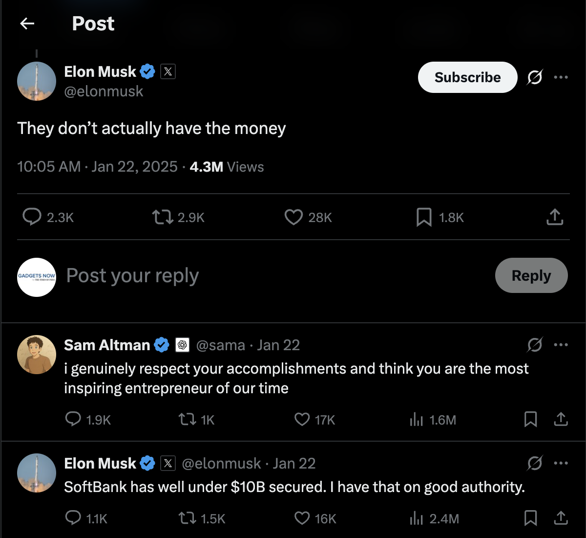 Elon Musk shares his doubts about OpenAI's Project Stargate