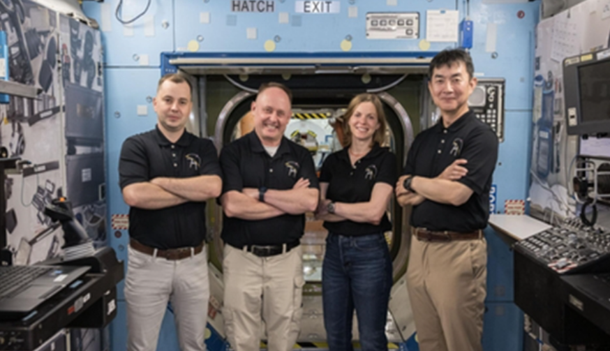 NASA astronauts Zena Cardman and Mike Fincke, JAXA (Japan Aerospace Exploration Agency) astronaut Kimiya Yui, and Roscosmos cosmonaut Oleg Platonov(Photo: AIR)