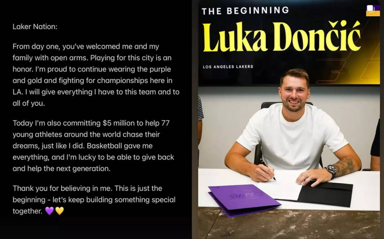 Luka Doncic's Instagram message
