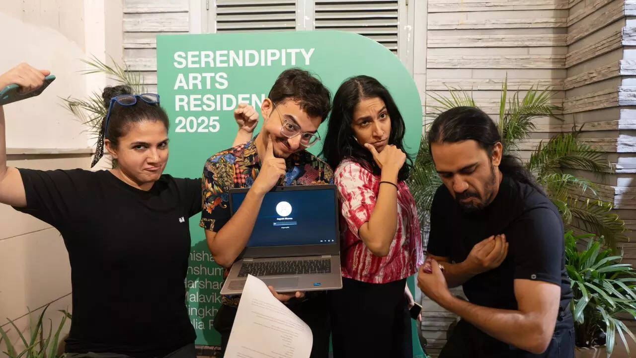 ​Anishaa Tavag's work-in-progress explores the shifting nature of sexuality. (L-R) Shwetha Gopalakrishnan, Ayush Sharma, Annisha Tavag and Mayukh Samanta​