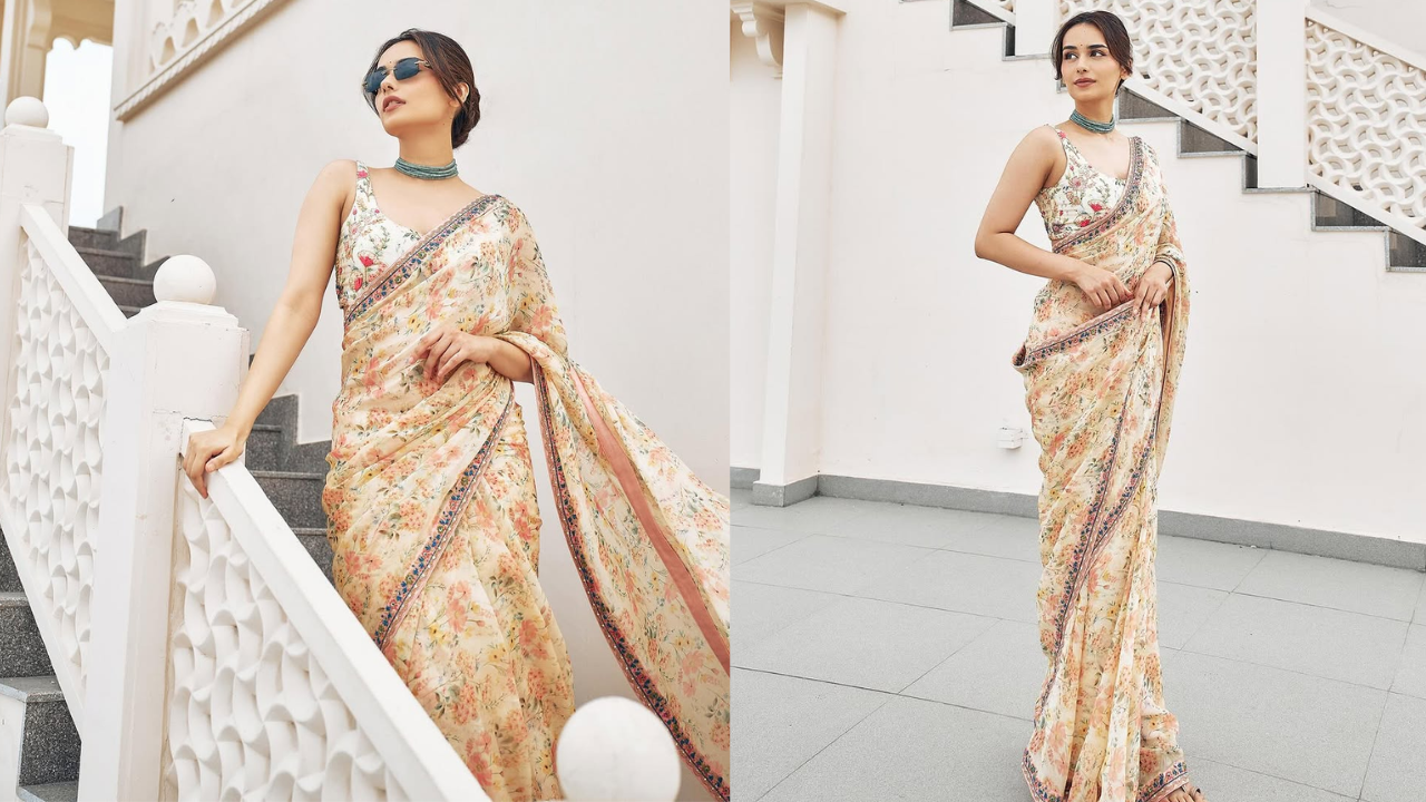 Manushi Chhillar’s delicate organza drape