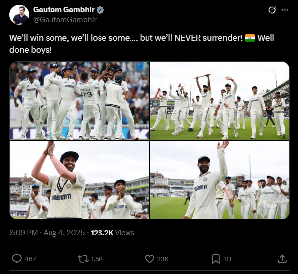 Gautam Gambhir on X
