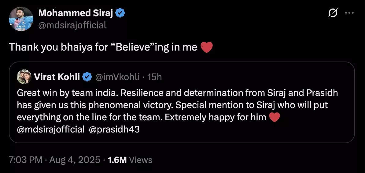 Siraj tweet