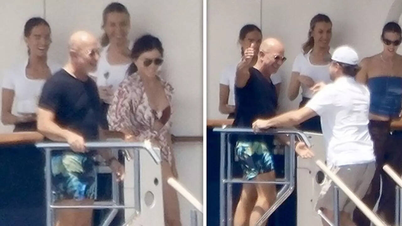 Amazon CEO Jeff Bezos and Lauren Sánchez spotted with Leonardo DiCaprio