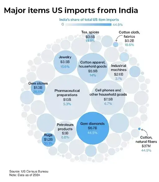 Major items US imports from India