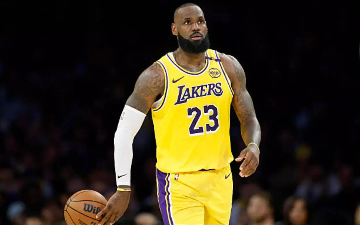 LeBron James is in the L.A. Lakers now (Image via Getty Images) LeBron James is in the L.A. Lakers now