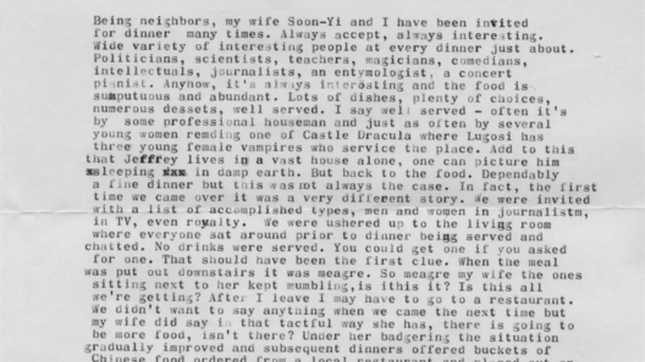 Woody Allen's letter to Jeffrey Epstein