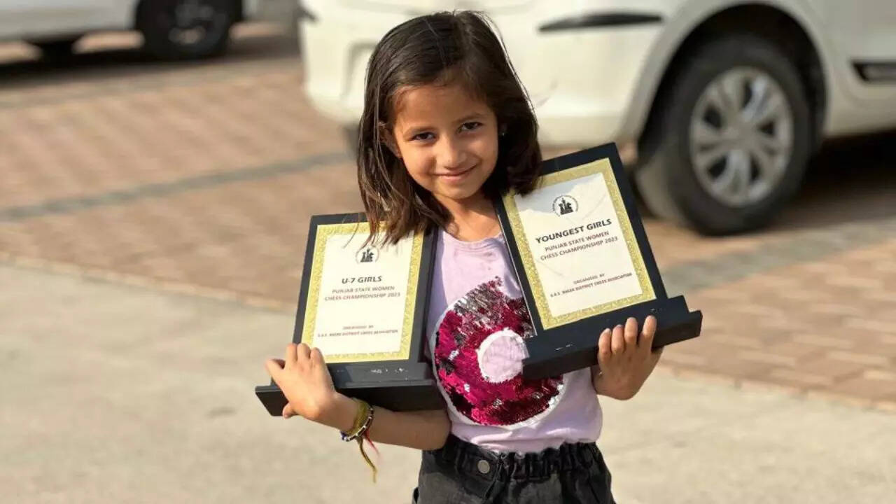 Young chess player Tanishka Garg from Bathinda in Punjab. (Photo by Special Arrangement) Tanishka Garg (Embed) (1)