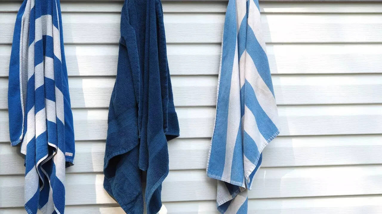 Hanging laundry or wet towels