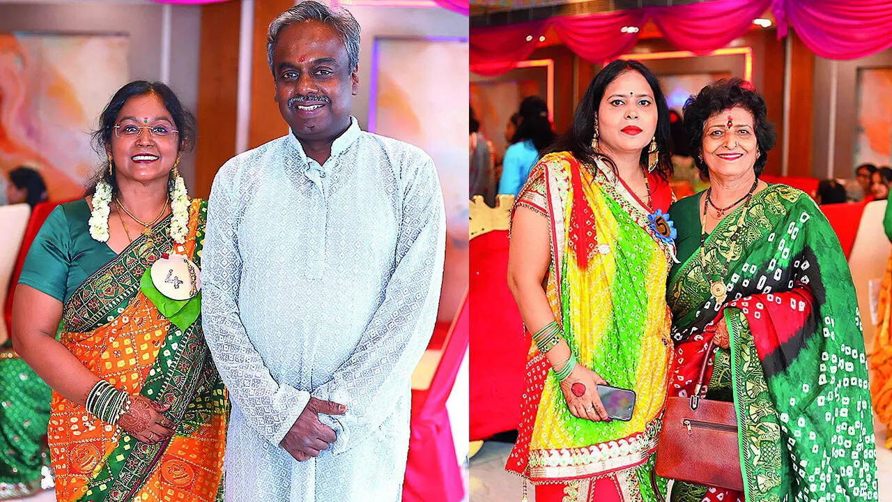 (L) Geetha Ravi and N Ravindre (R) Sonia and Savita