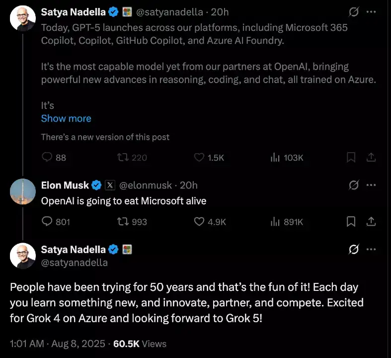 Elon Musk Satya Nadella
