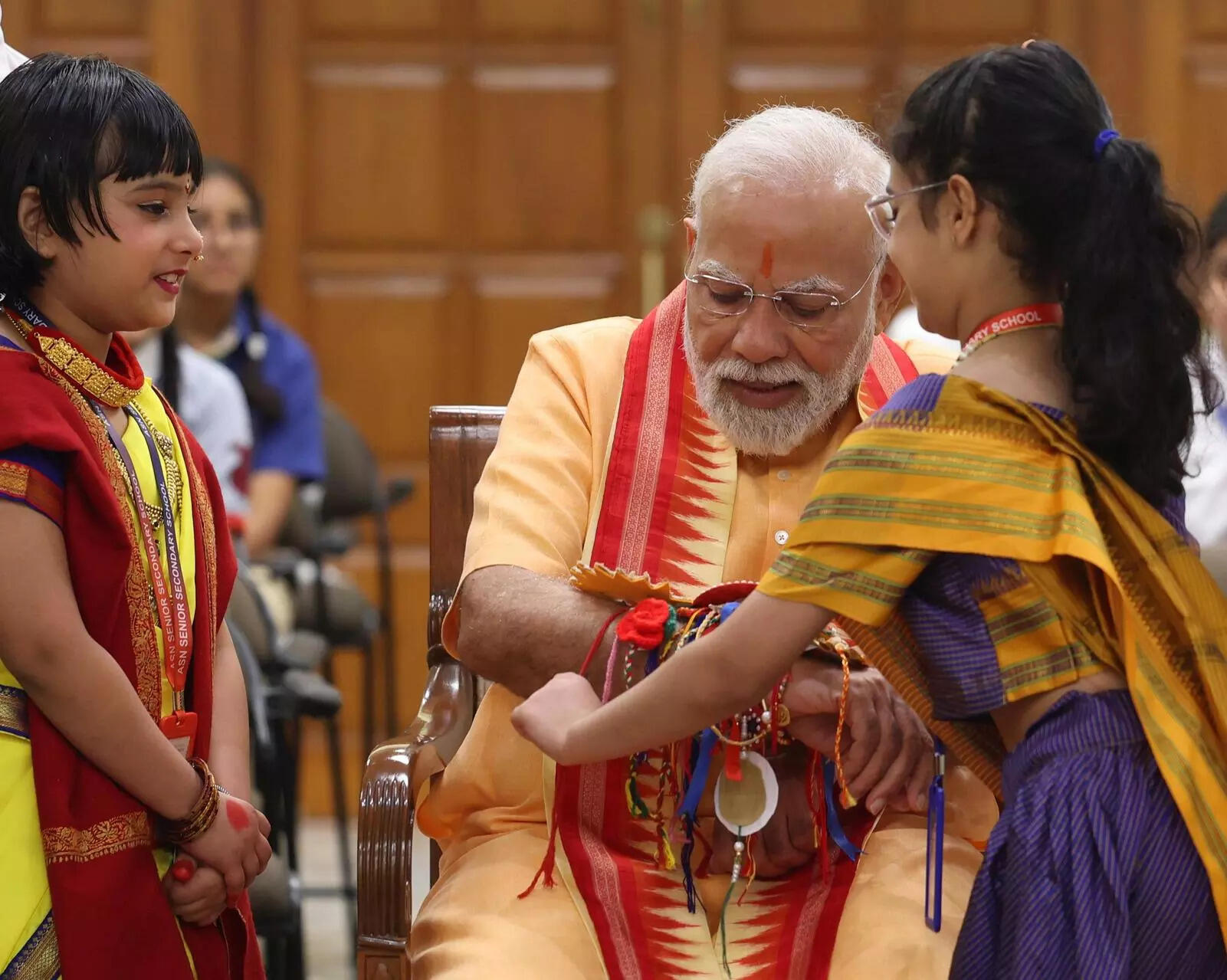 PM Modi celebrates Raksha Bandhan at his residence