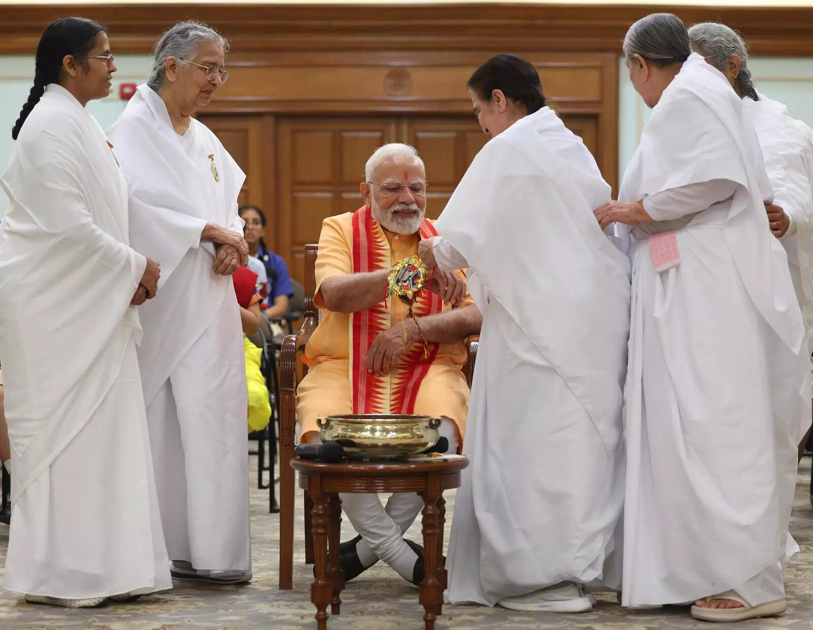PM Modi celebrates Raksha Bandhan at his residence