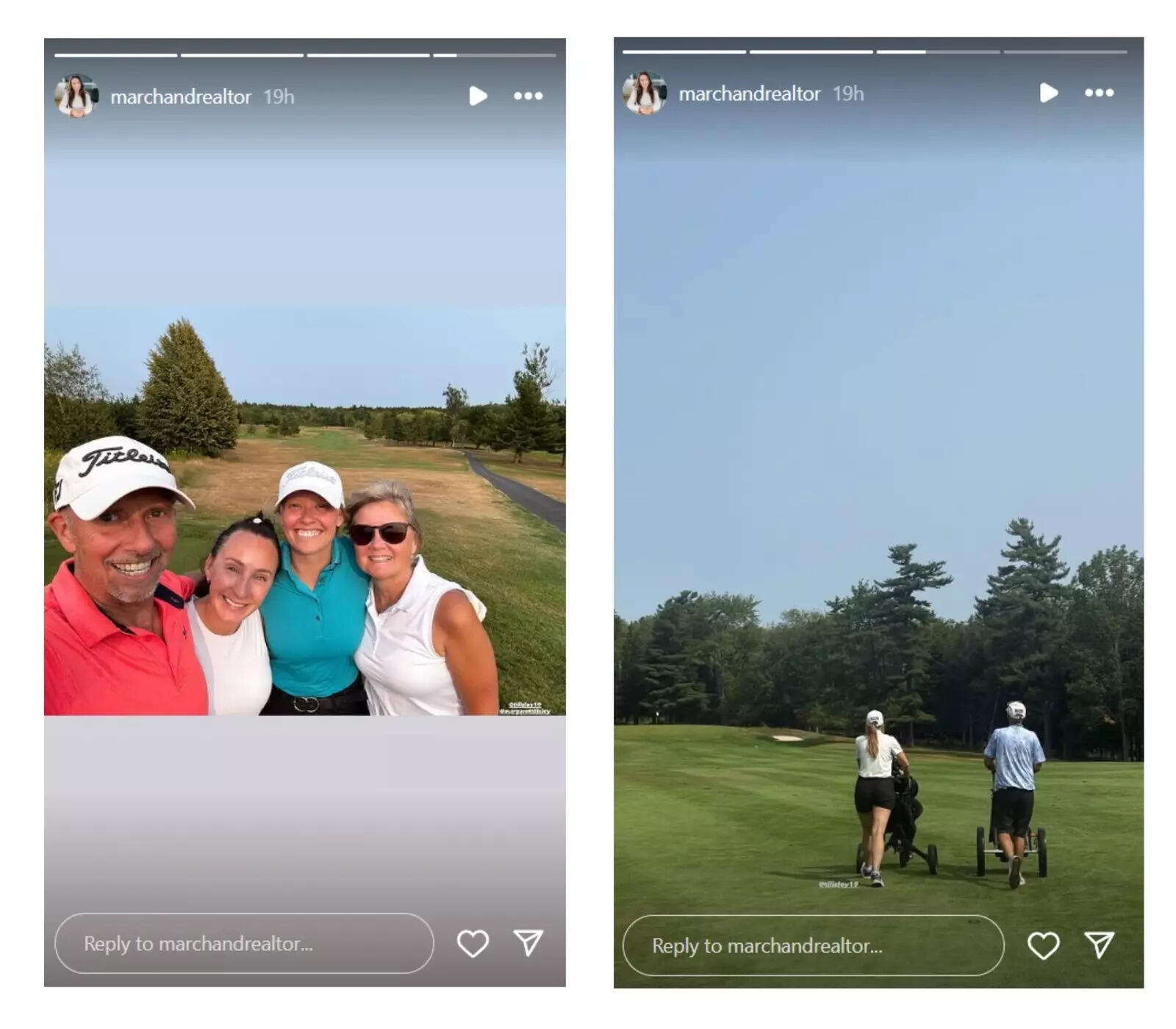 Rebecca Marchand shares playful golf moments with Heather's family